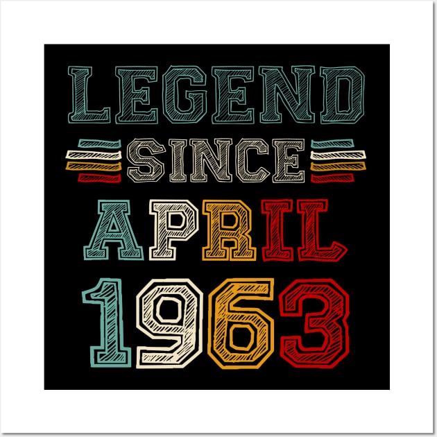 60 Years Old Legend Since April 1963 60th Birthday Wall Art by SuperMama1650